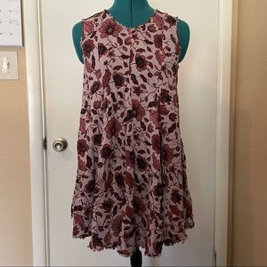 Ecote Floral Print Mini Swing Dress Small